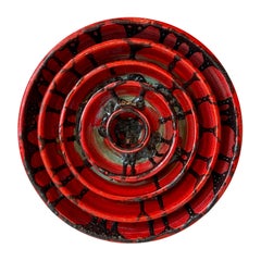 Unusual Vintage Ikebana / Raku Ceramics / Lava Glaze Art Pottery, Japan, 1960's