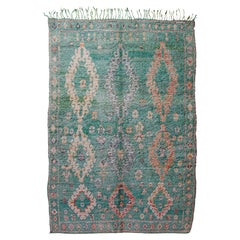 Unusual Moroccan Beni M'Guild Carpet in jade green curated by Breuckelen Berber