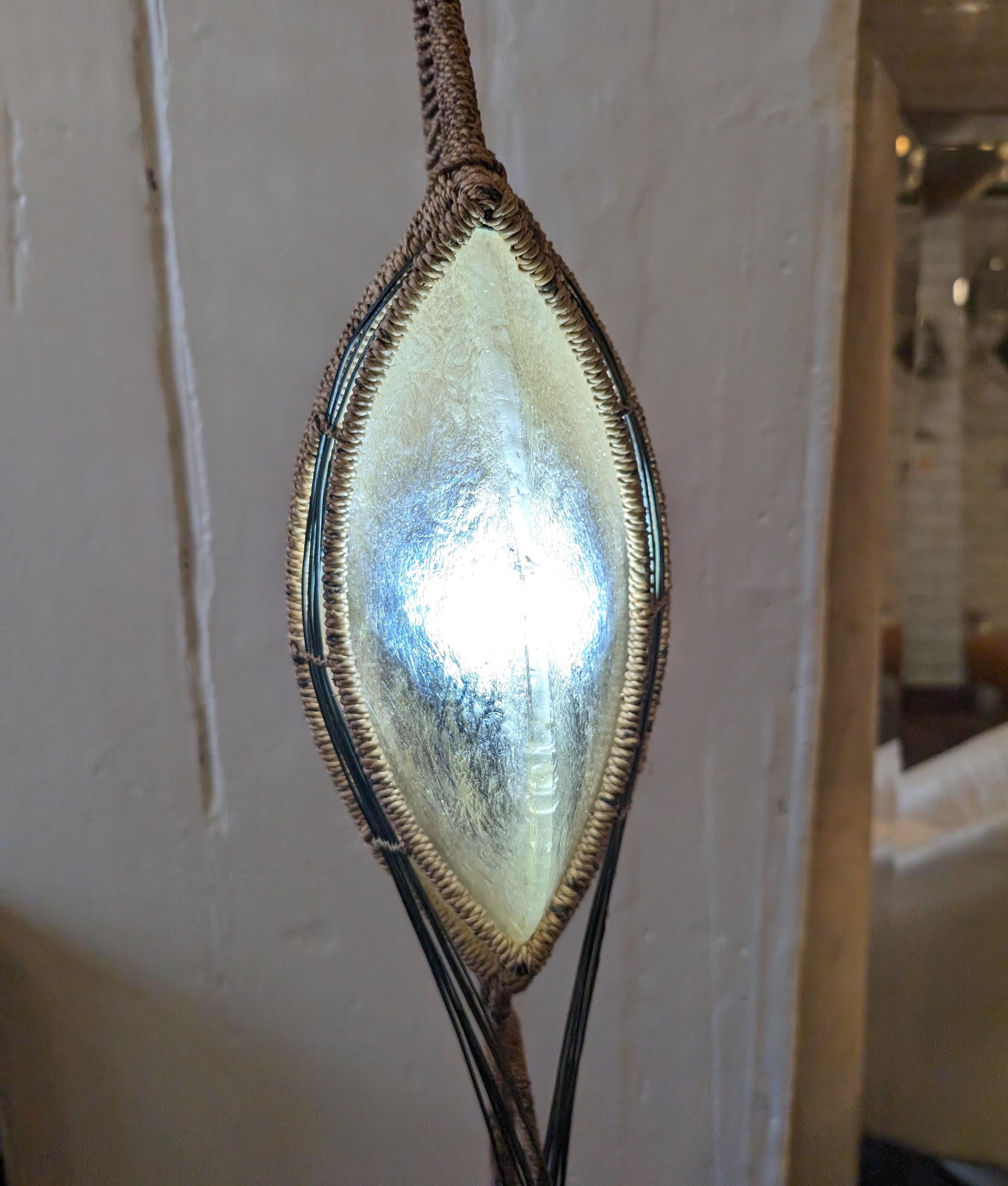 Unusual vintage sisal & fibreglass stork / crane floor lamp, USA c1970s. For Sale 2