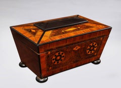 Unusual Welsh Early 19th Century Inlaid Tea Caddy