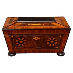 Unusual Welsh Early 19th Century Inlaid Tea Caddy