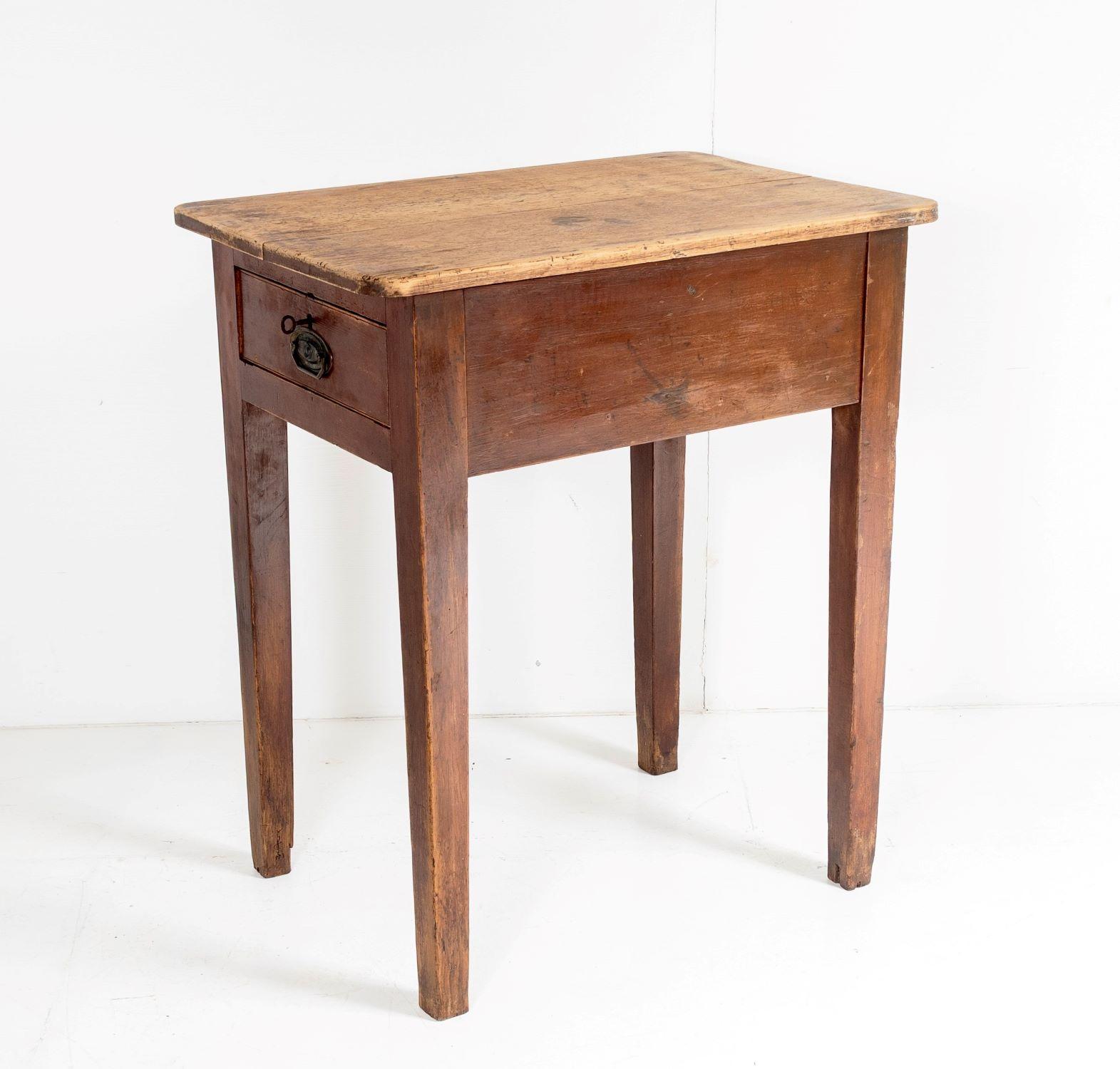 Unusual Welsh Pine Hall Occasional Table Desk with Single Drawer Circa 1890 For Sale 2