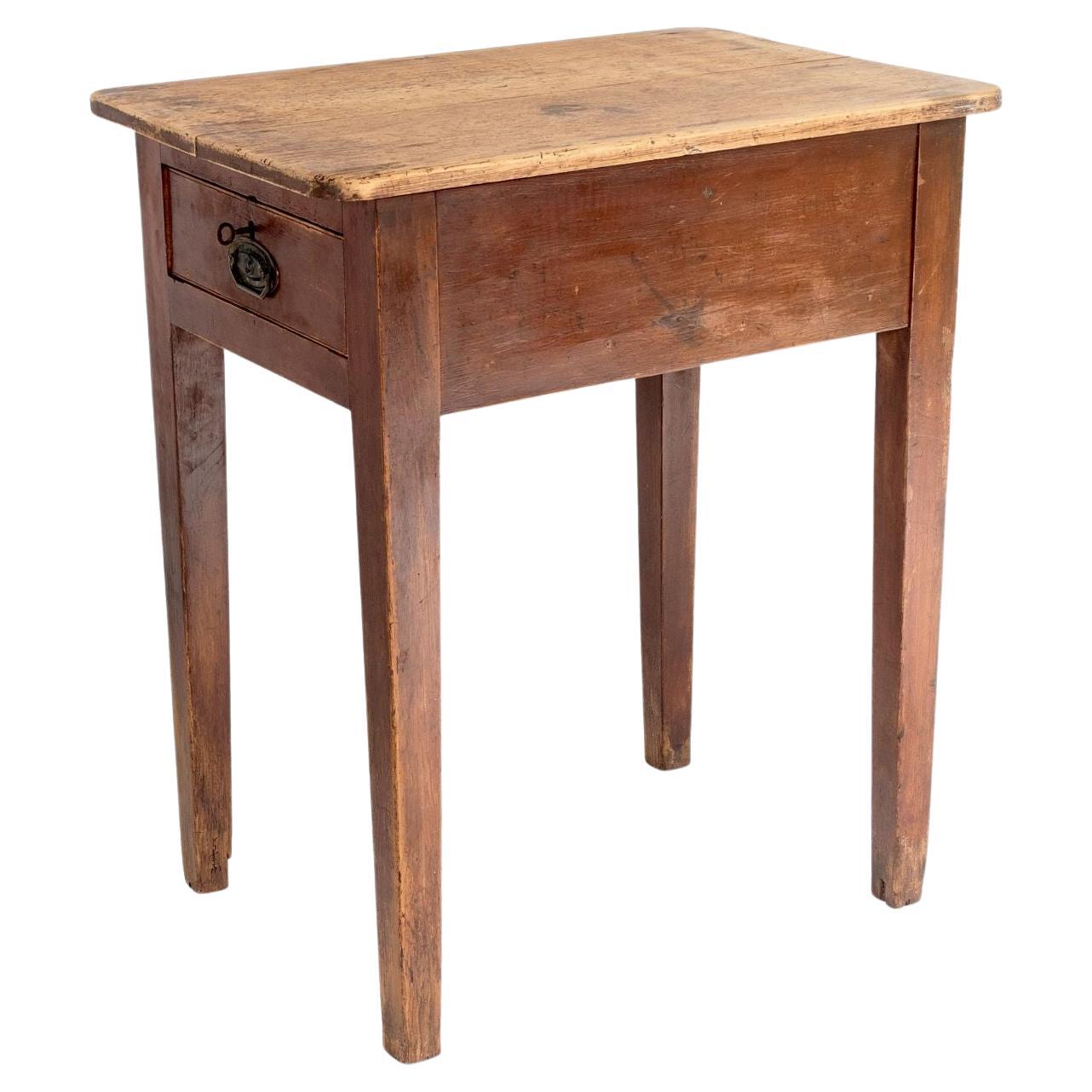 Unusual Welsh Pine Hall Occasional Table Desk with Single Drawer Circa 1890