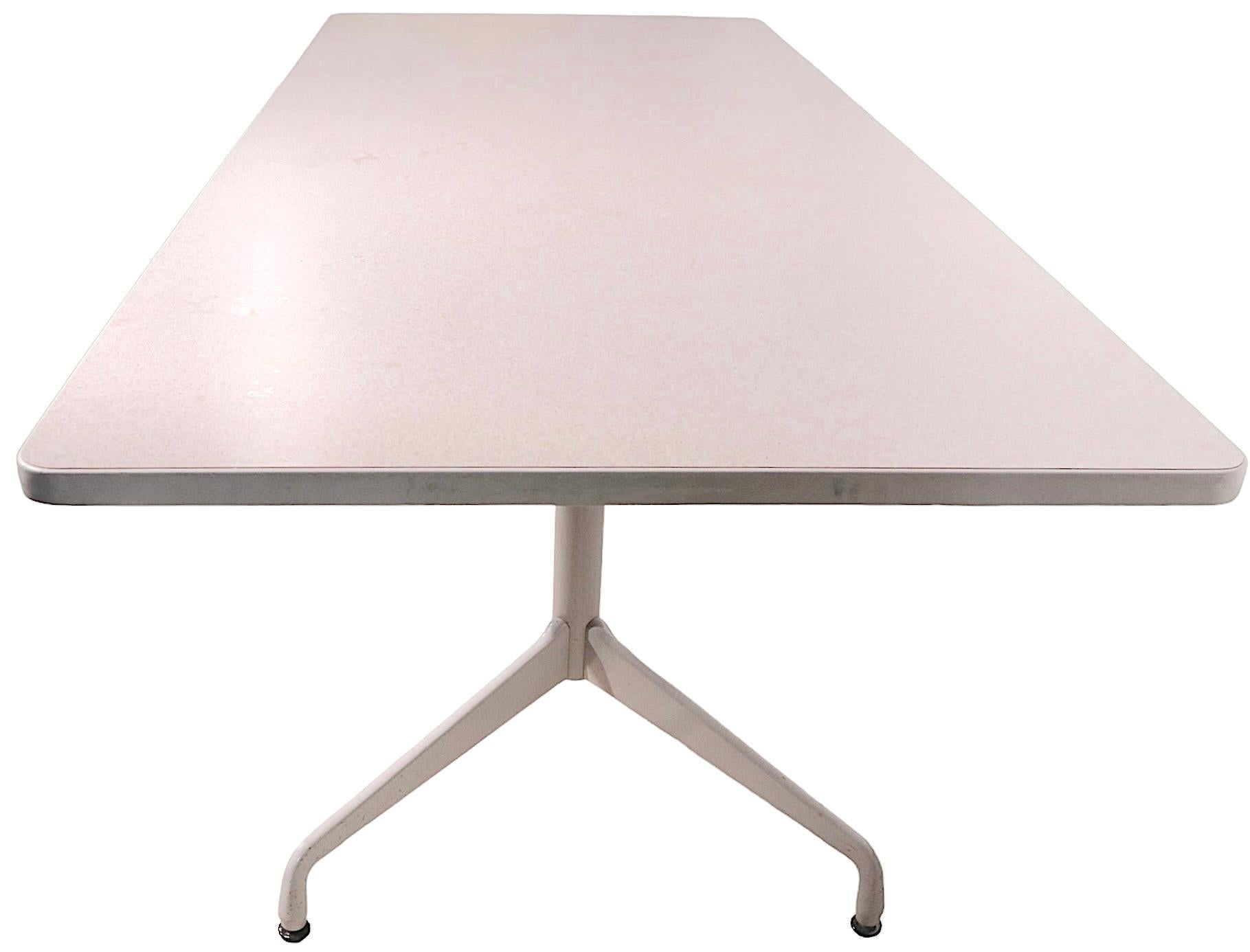 Unusual White on White Eames for Herman Miller Dining Conference Table 5