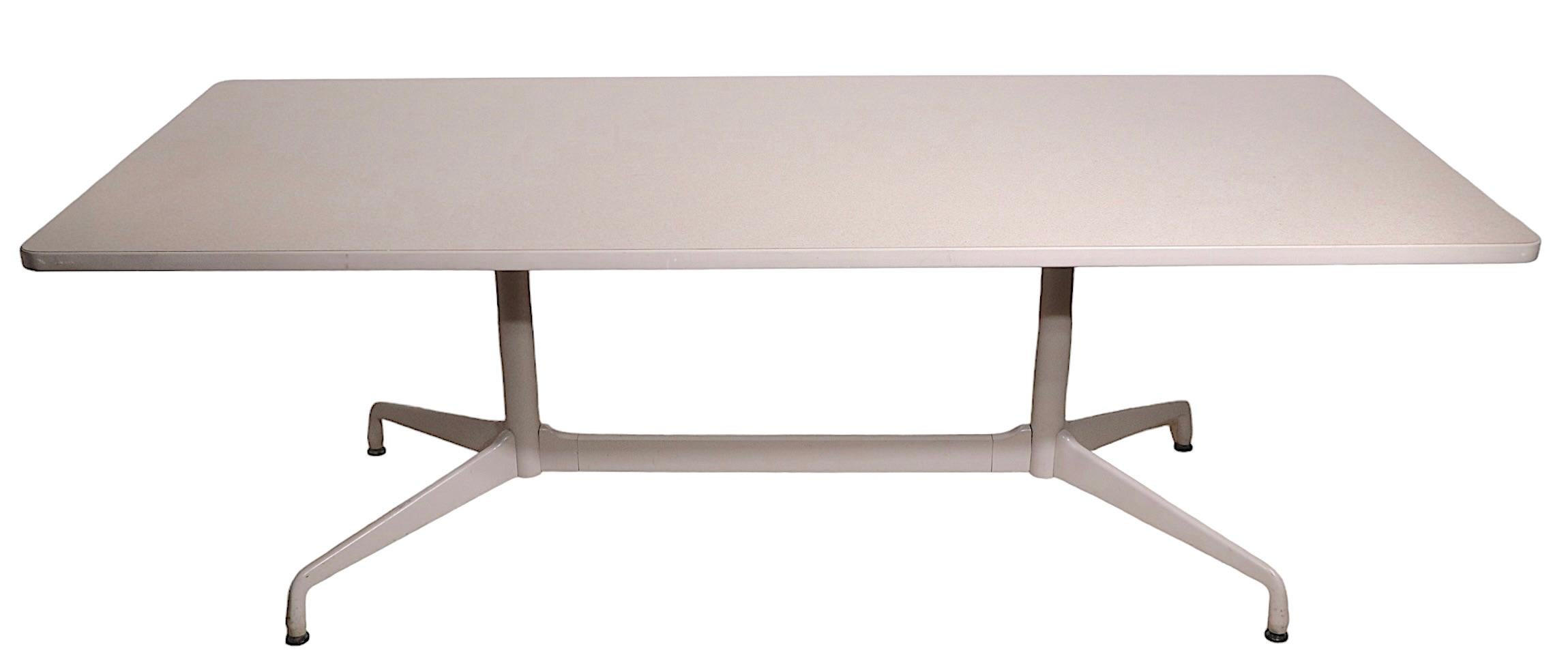 Unusual White on White Eames for Herman Miller Dining Conference Table 1