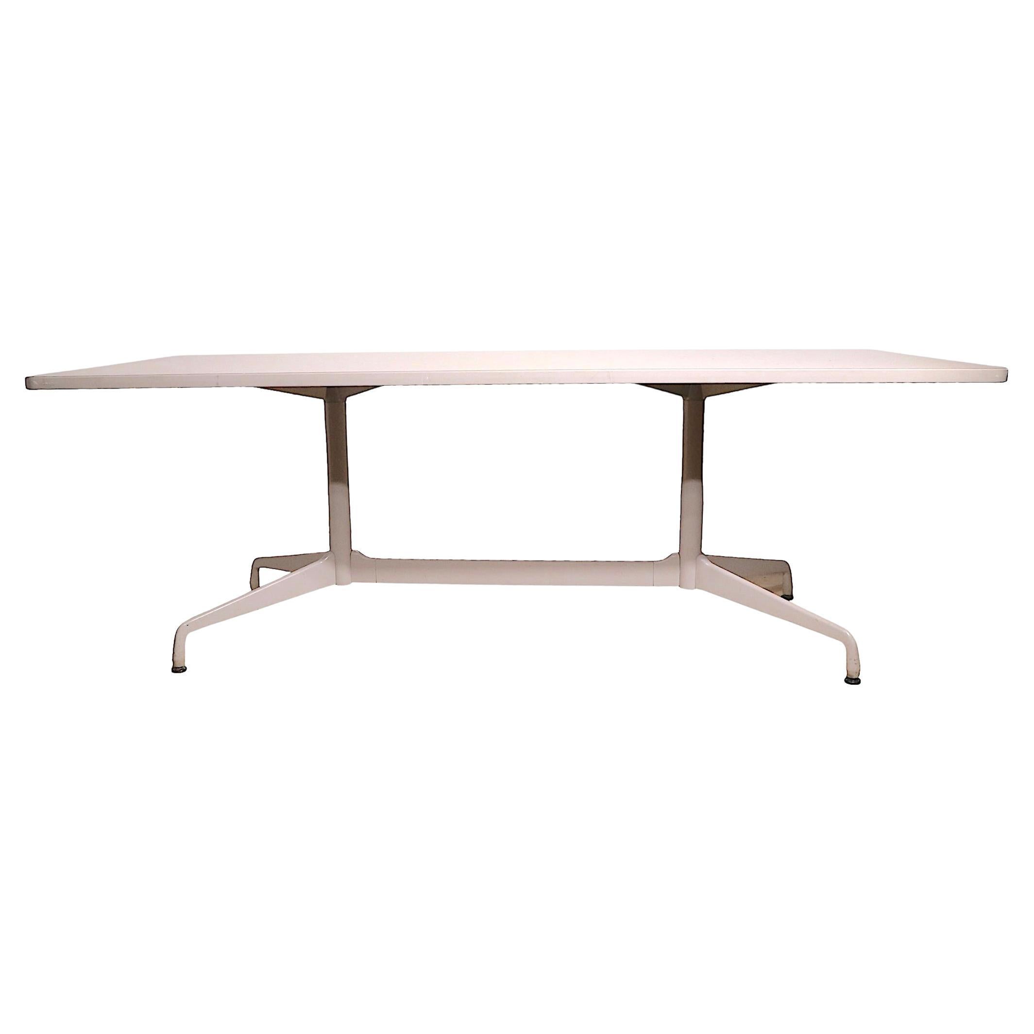 Unusual White on White Eames for Herman Miller Dining Conference Table