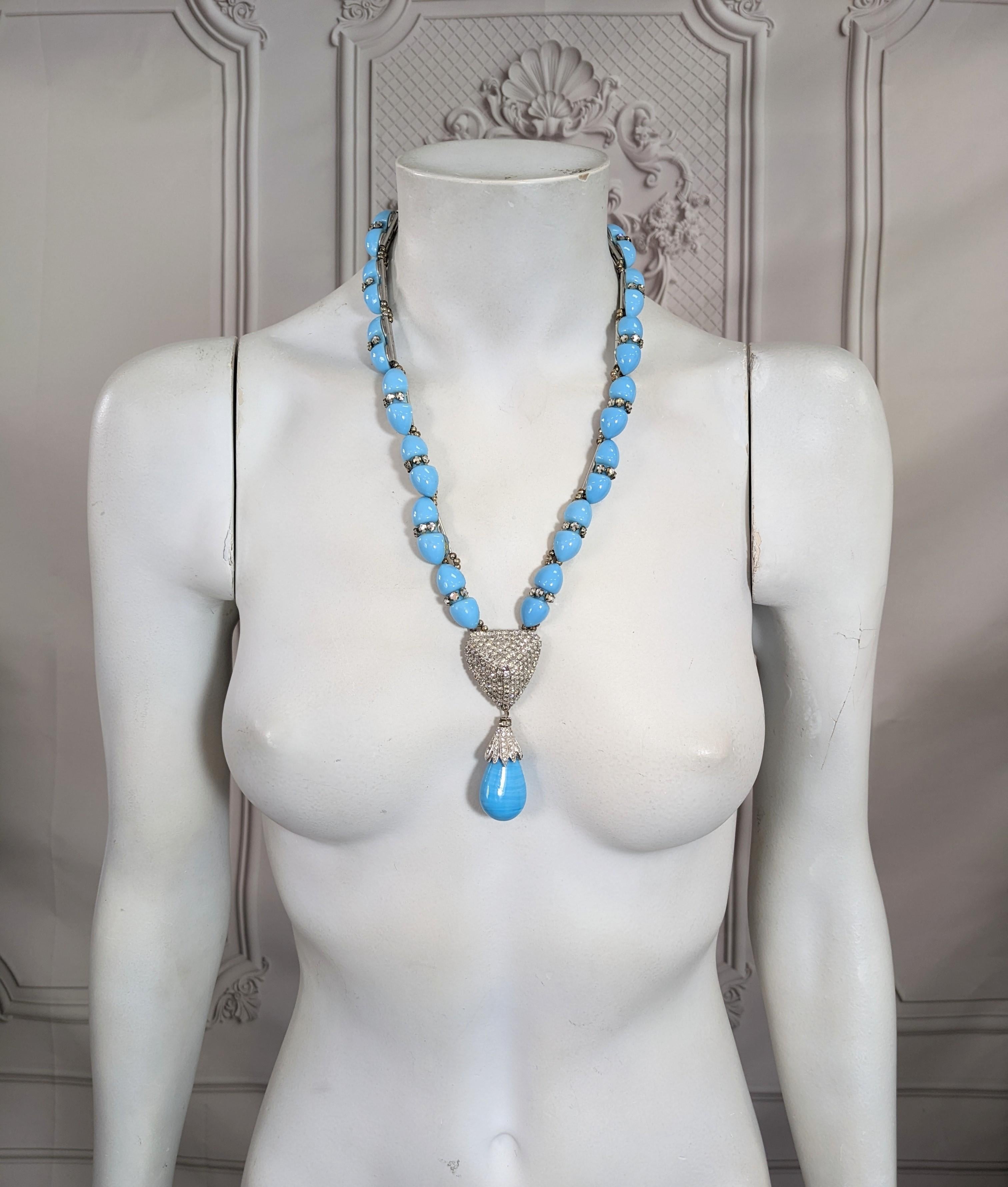 Collier insolite William De Lillo Turquoise Toggle Pave en vente 5