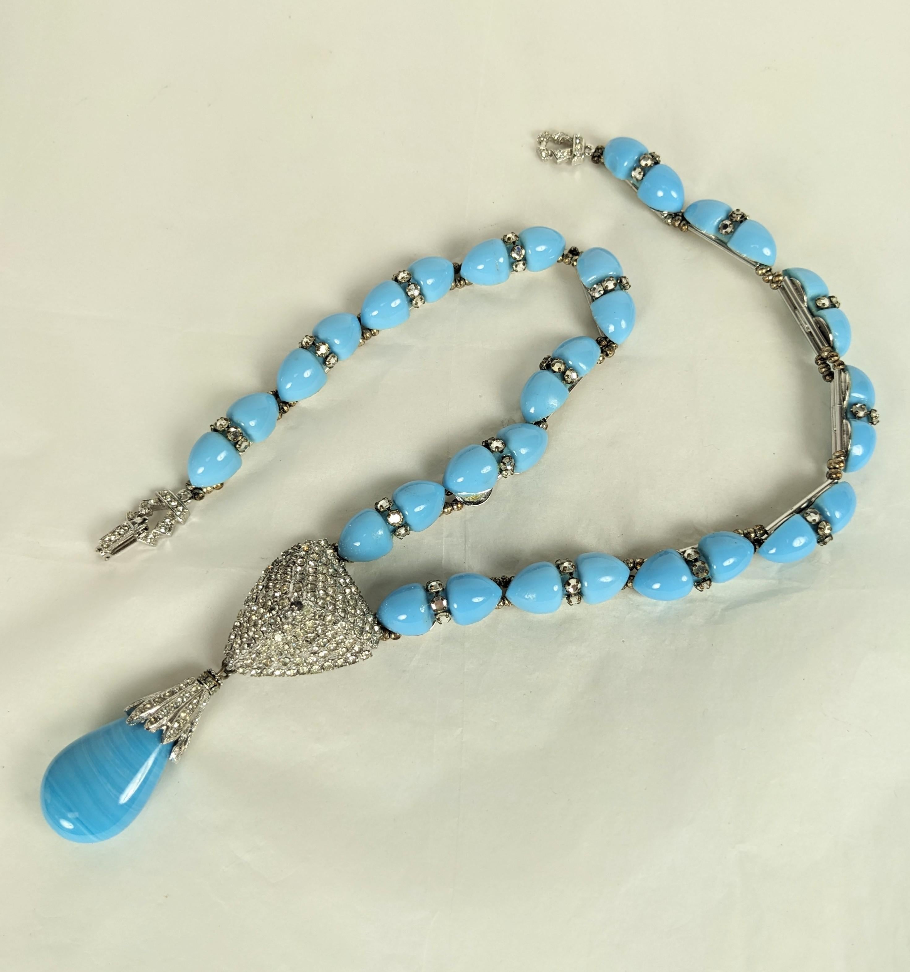 Artisan Collier insolite William De Lillo Turquoise Toggle Pave en vente