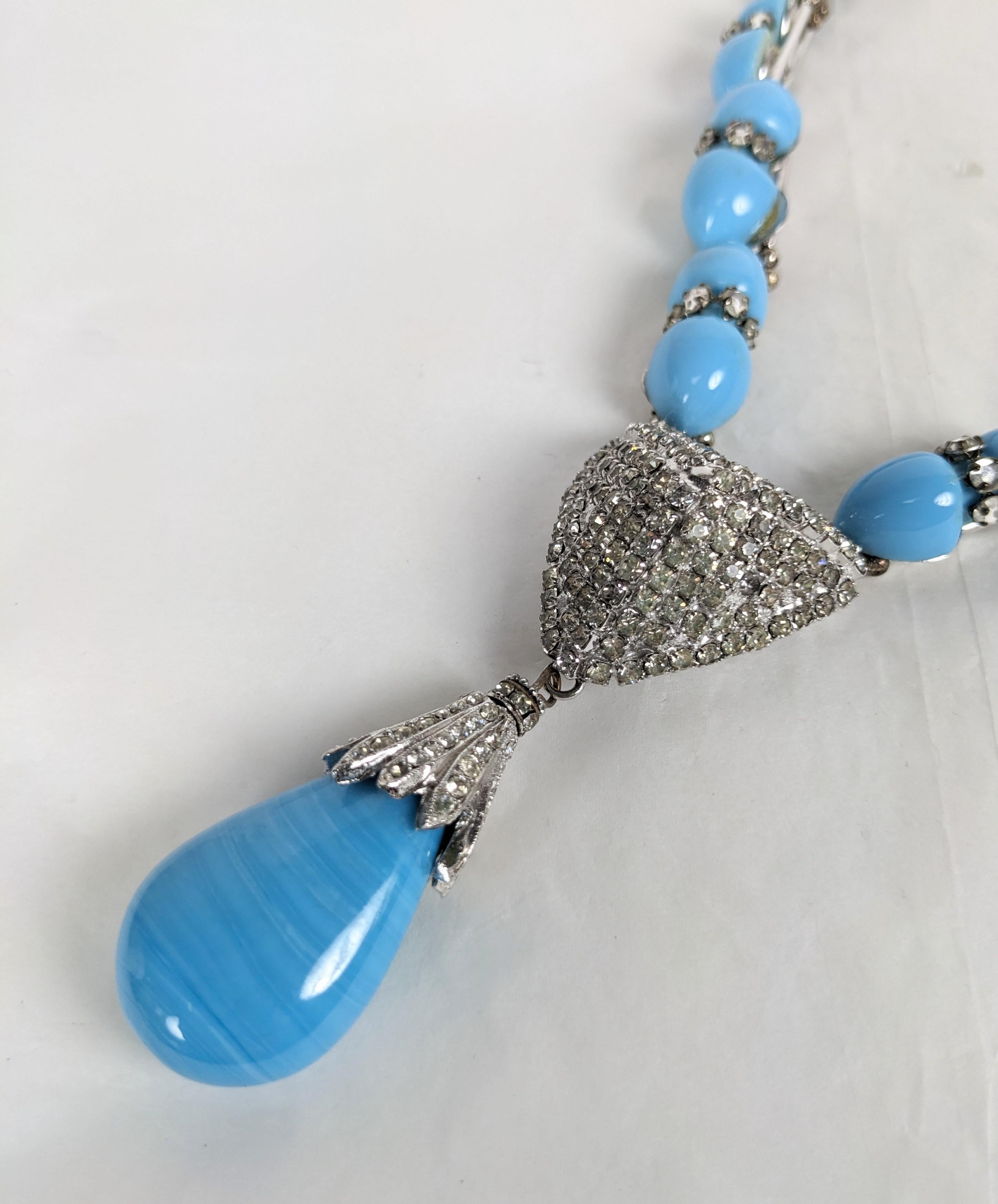 Collier insolite William De Lillo Turquoise Toggle Pave Unisexe en vente