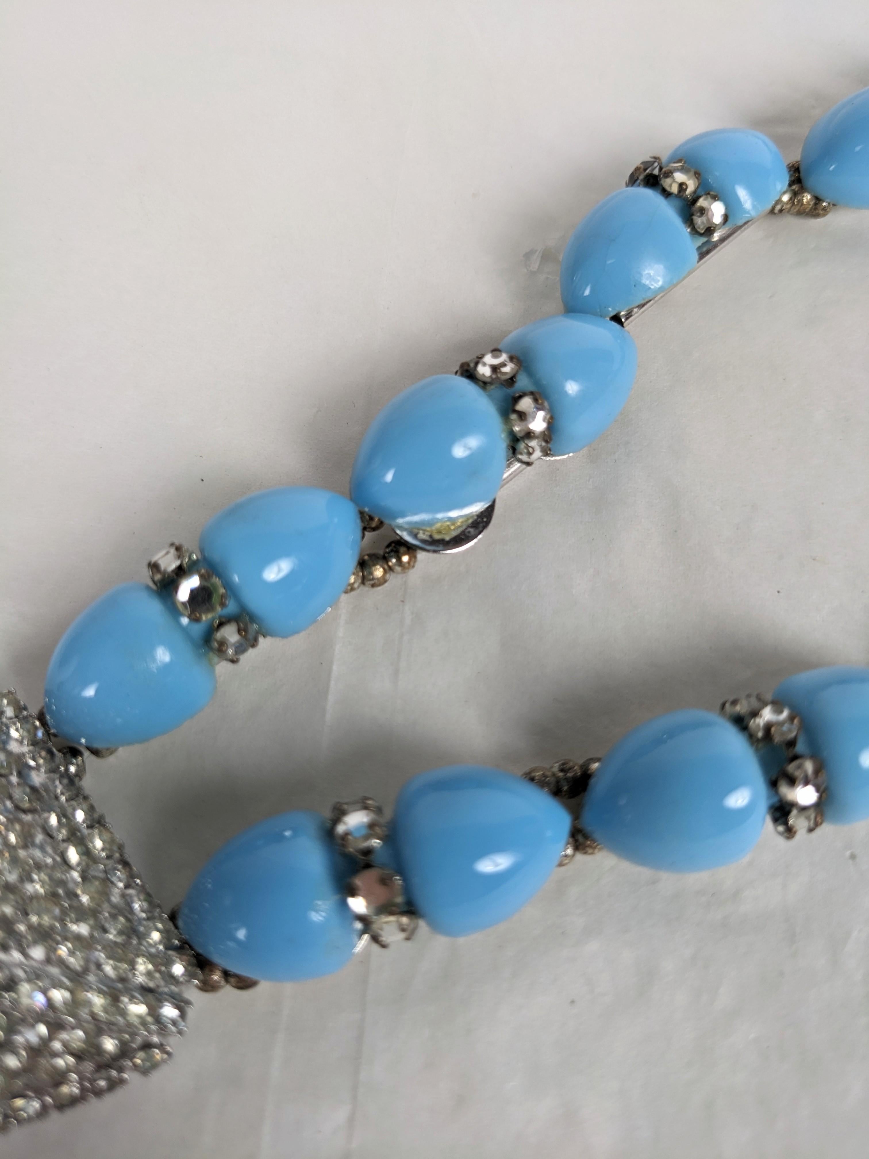 Collier insolite William De Lillo Turquoise Toggle Pave en vente 1