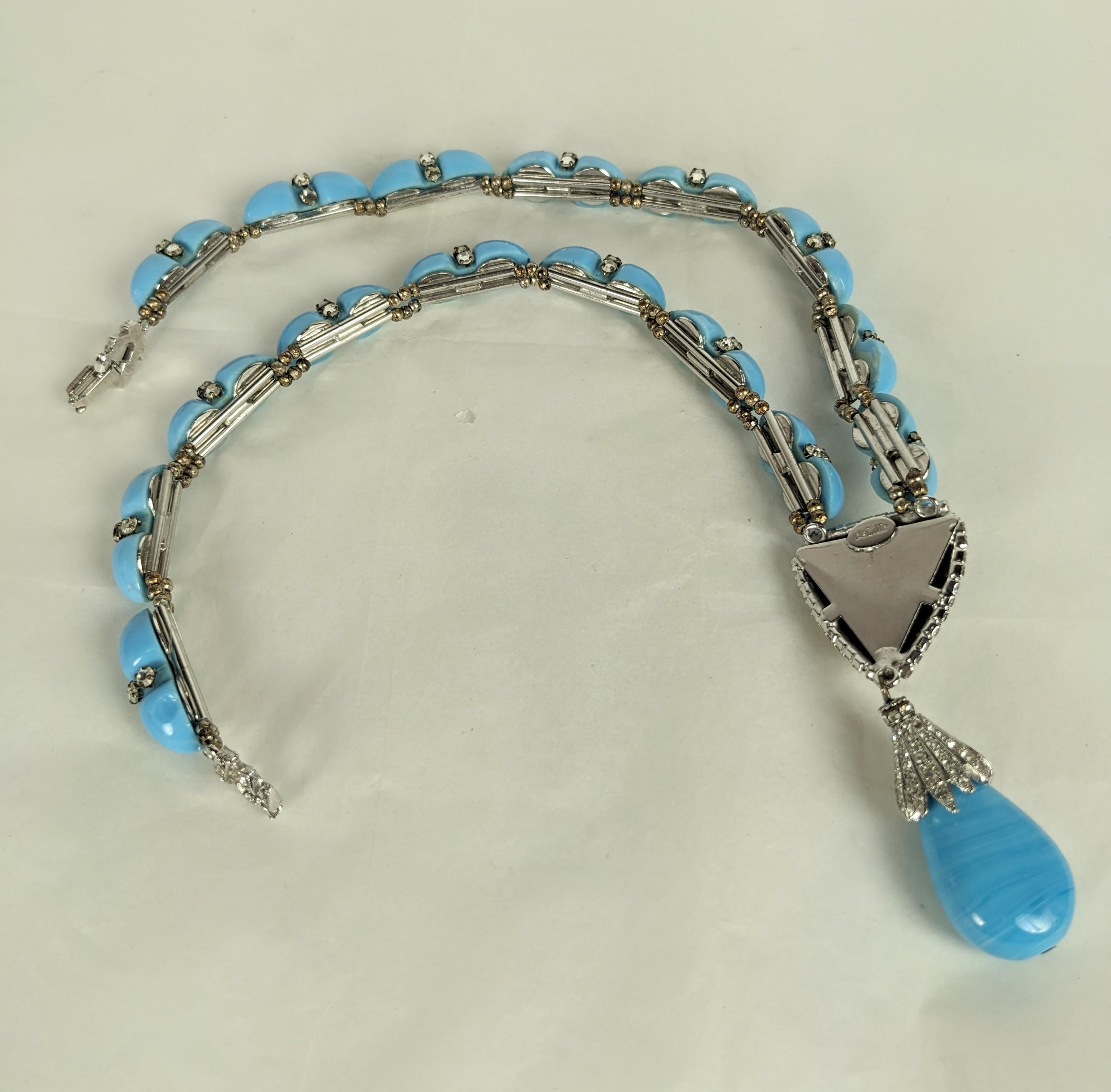 Collier insolite William De Lillo Turquoise Toggle Pave en vente 2