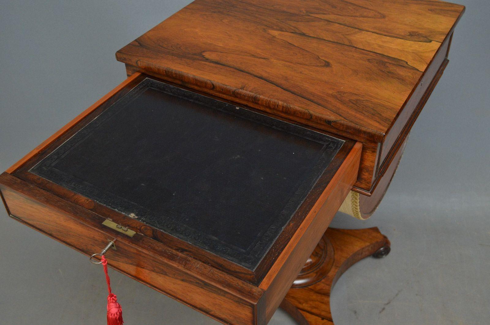 Unusual William IV Work and Writing Table In Excellent Condition For Sale In Whaley Bridge, GB