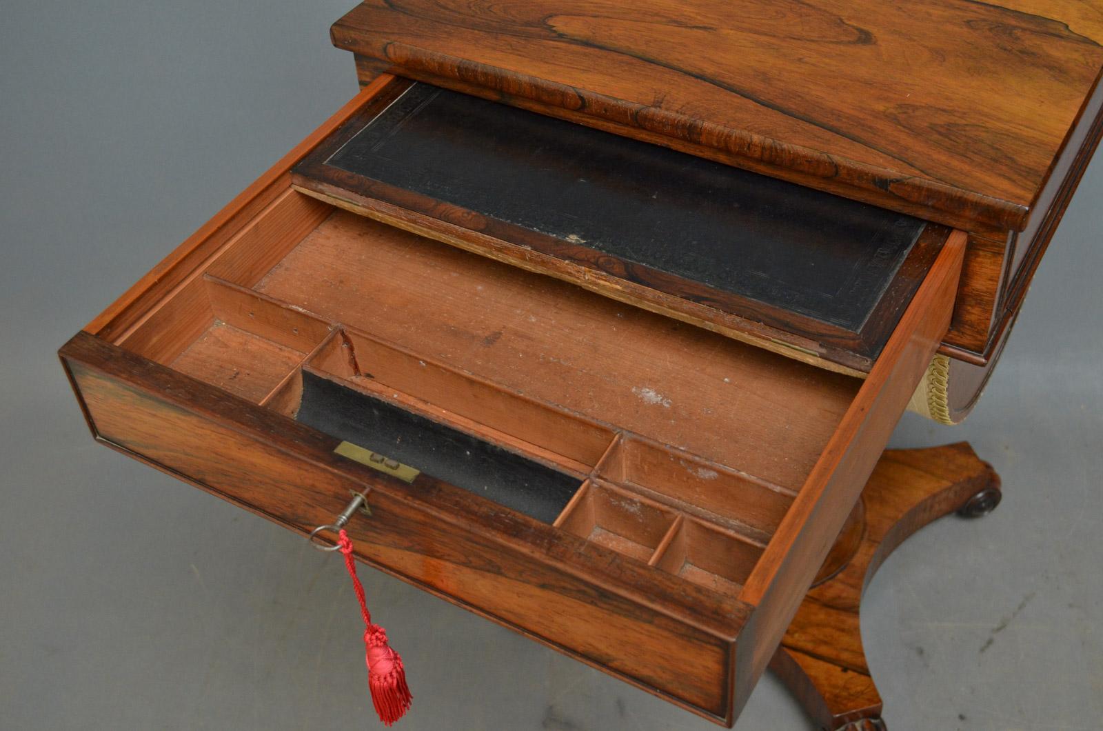Mid-19th Century Unusual William IV Work and Writing Table For Sale