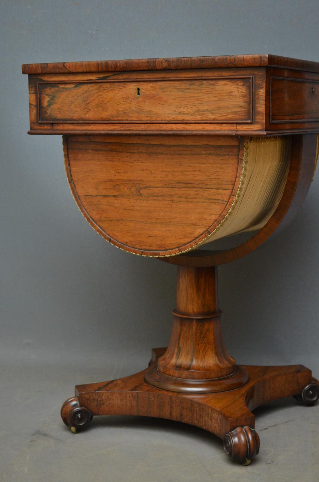 Unusual William IV Work and Writing Table For Sale 2
