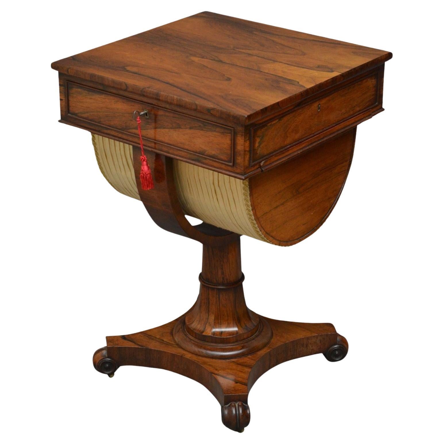 Unusual William IV Work and Writing Table For Sale