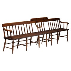 Unusual Windsor Style School Bench, America circa 1890