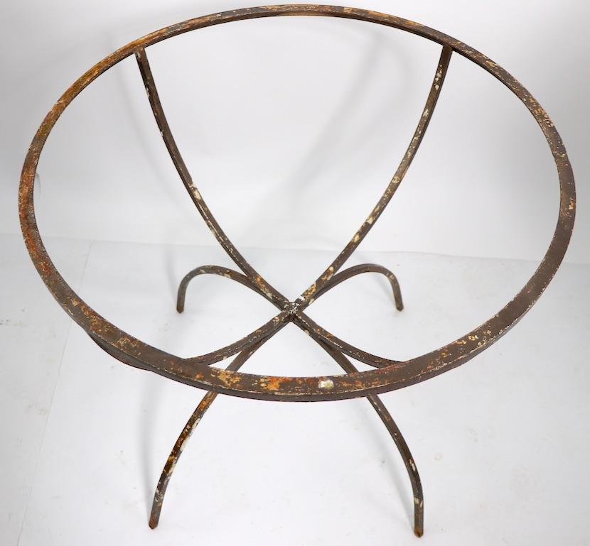 American Unusual Wrought Iron Dining Table Base