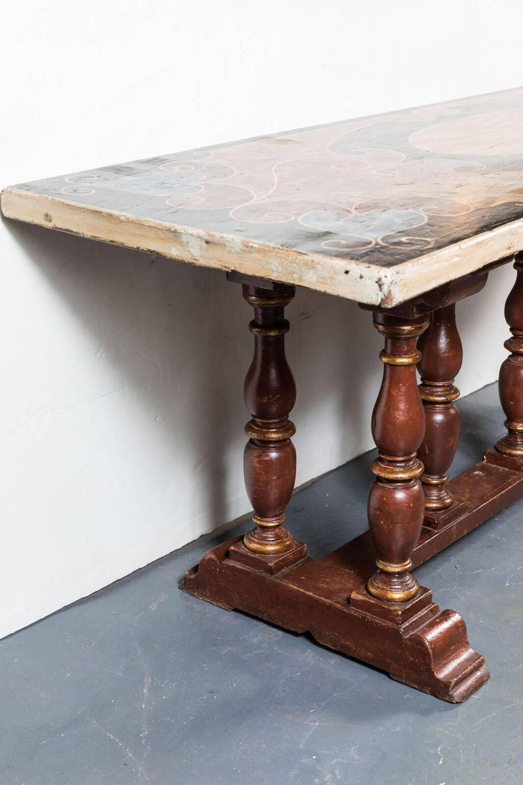 Unusual, Early 19th Century, Italian, Painted Table For Sale 4
