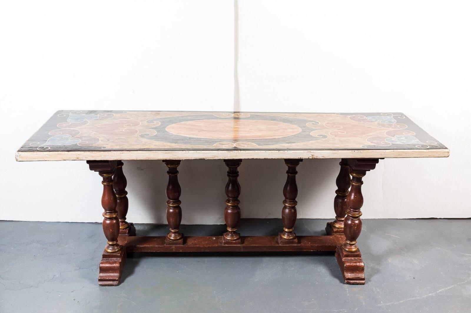 Unusual, Early 19th Century, Italian, Painted Table In Good Condition For Sale In Newport Beach, CA