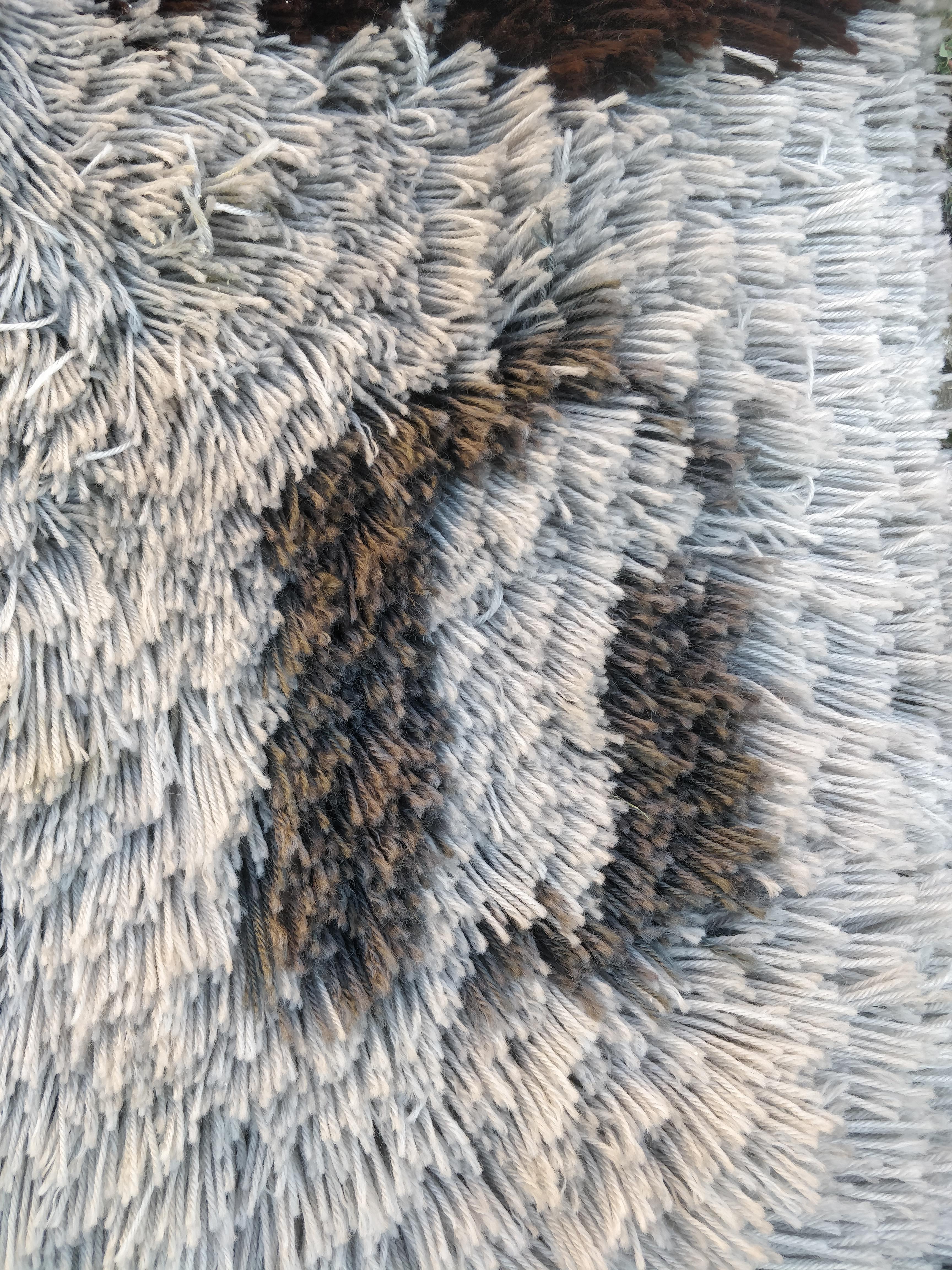 Danish Grand tapis inhabituel au design moderne des années 1970 Pays scandinaves en vente