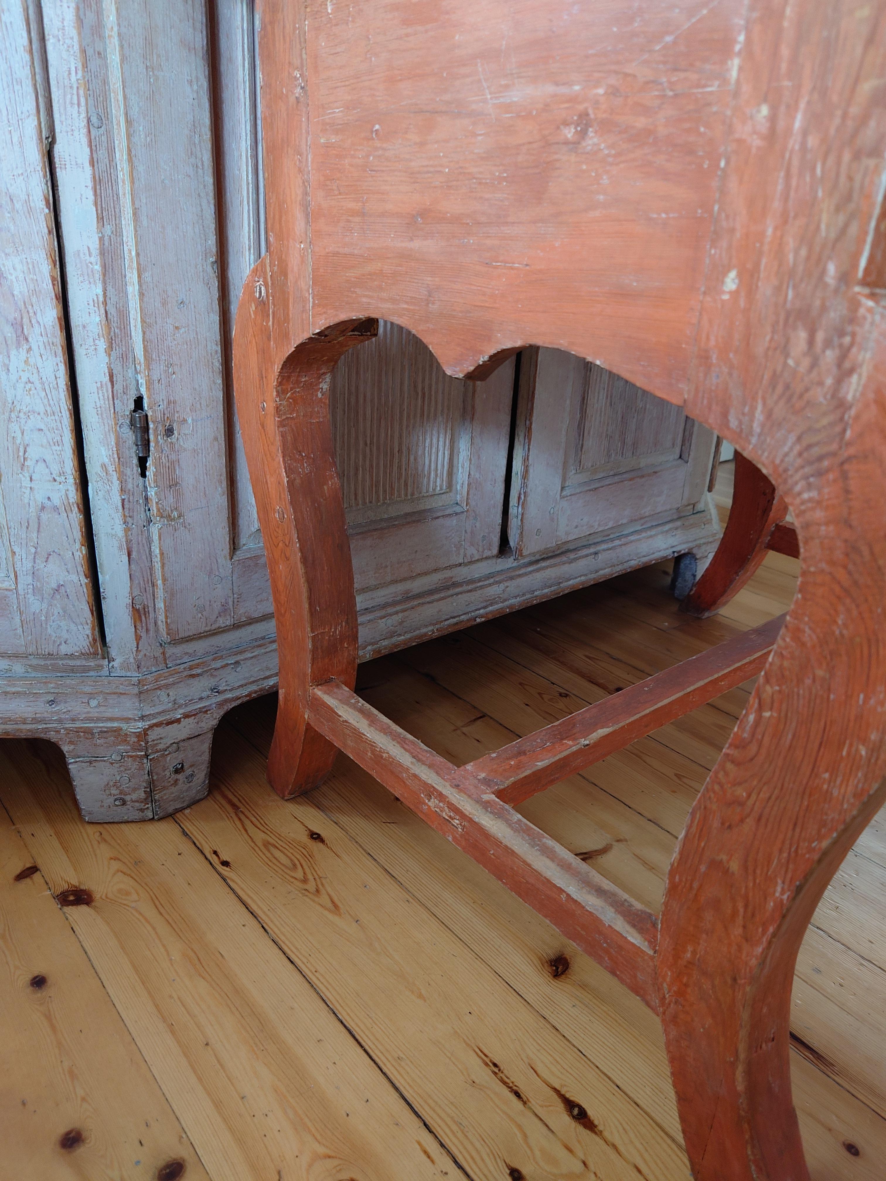 Unusually Charming 19th Century Swedish Folk Art Table  with original paint. For Sale 6