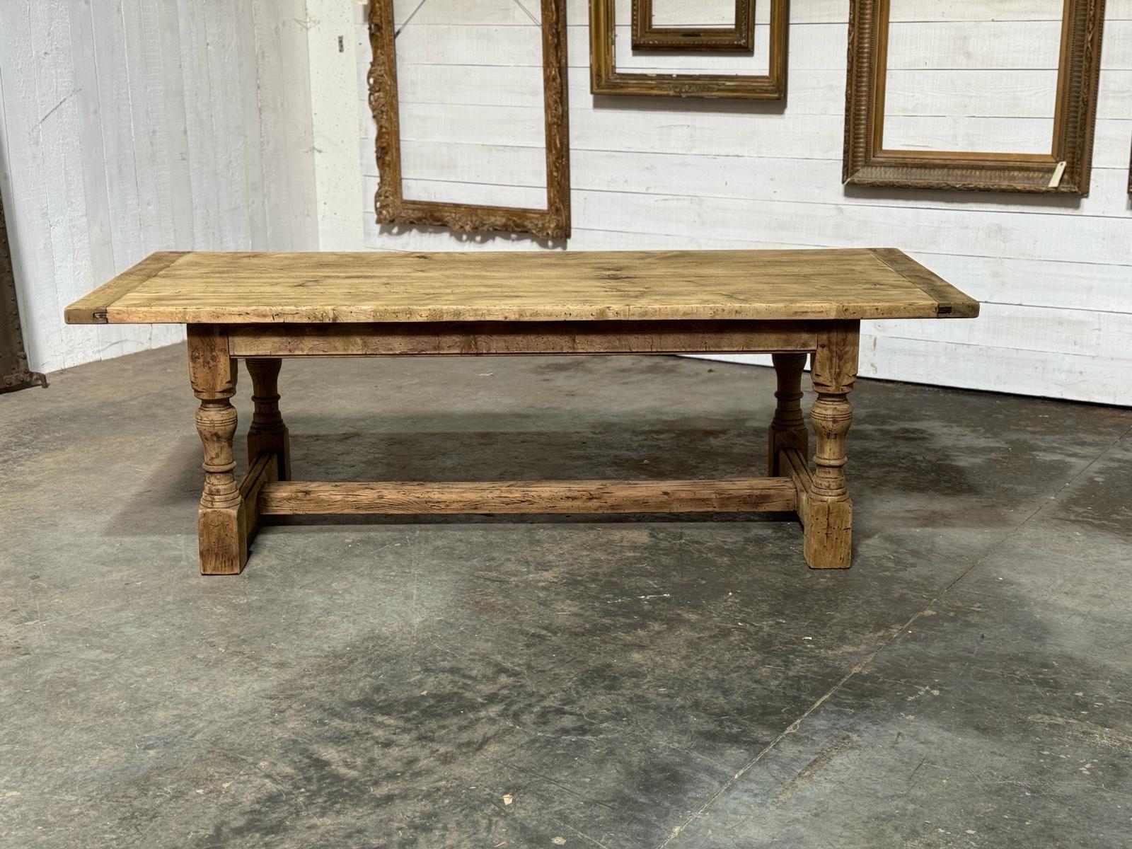 Its very hard to find a Farmhouse Table at 100cm Deep and 240cm long but this is exactly that. Made from Solid Oak and dating to the early 1900s, of excellent quality construction with pegged joints this table will be around for generations to