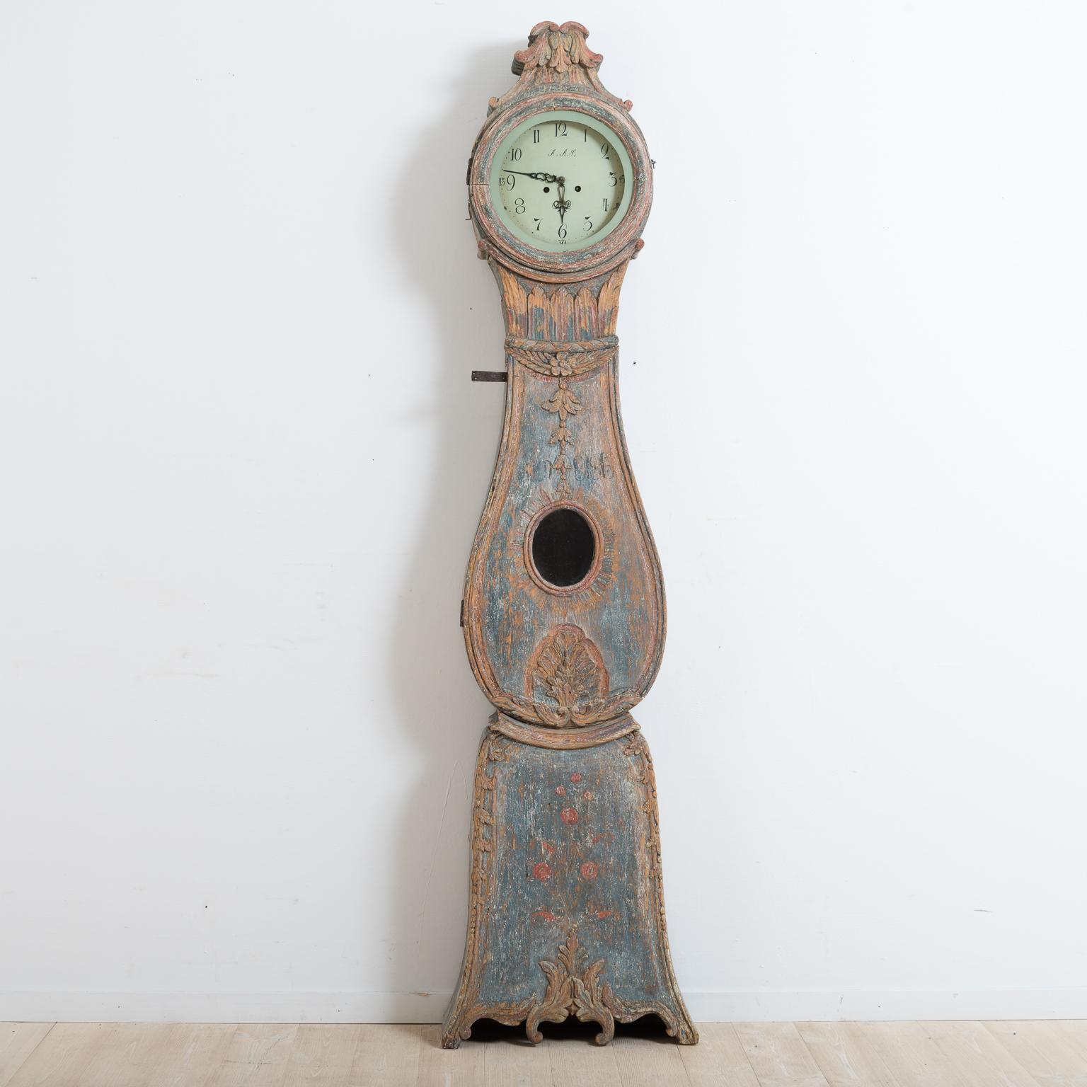 Rococo Unusually Detailed 18th Century Swedish Long Case Clock