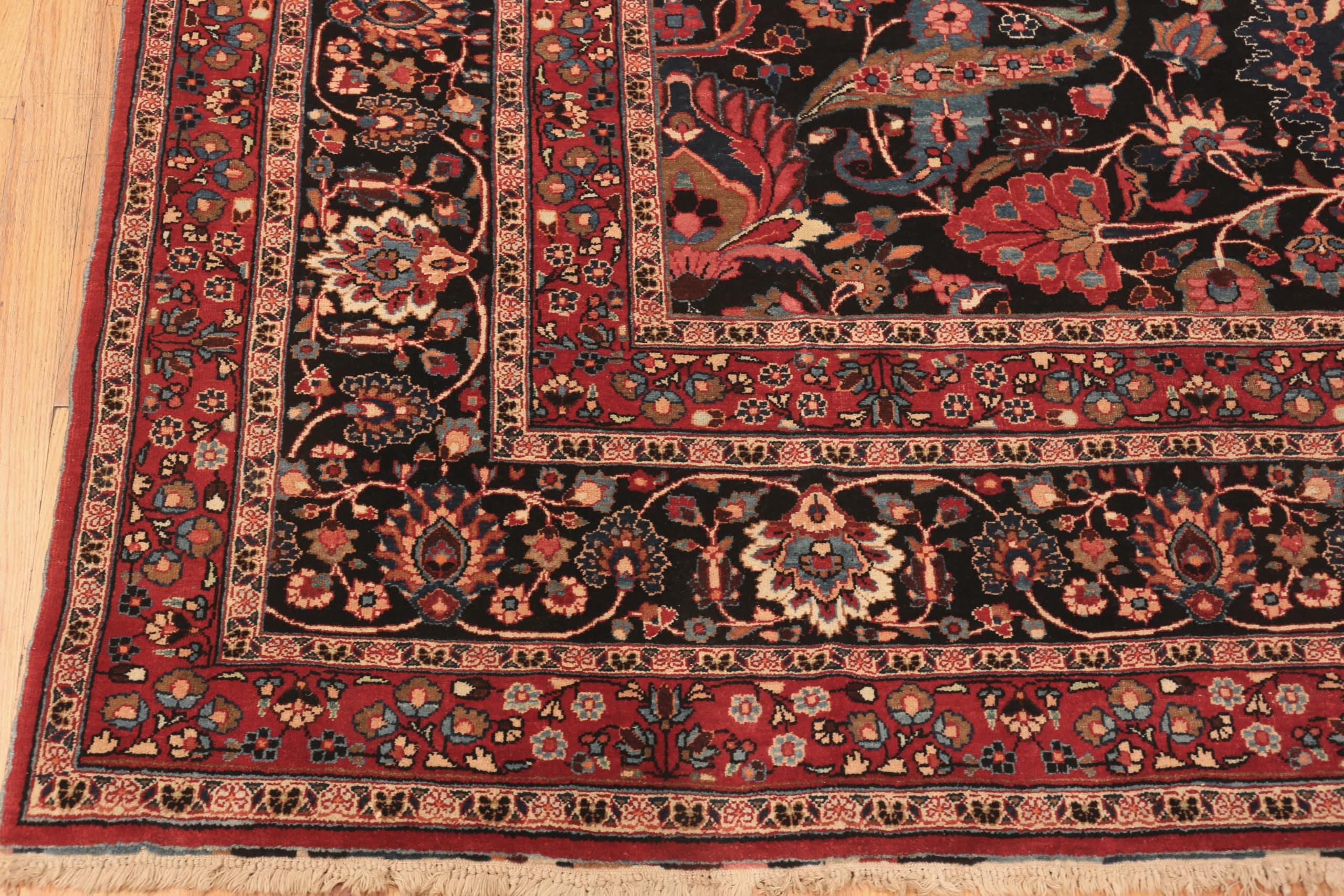 Unusually Fine Floral Persian Large Scale Antique Khorassan Rug 10'2