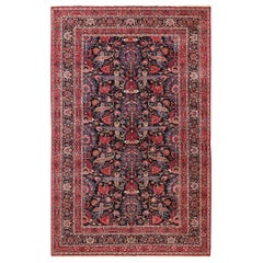 Tappeto persiano insolitamente fine e floreale di grandi dimensioni Khorassan antico 10'2" x 16'
