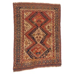 Tappeto Qashgai'i 1870 Antique Tribal insolitamente pregiato riduzione a breve termine