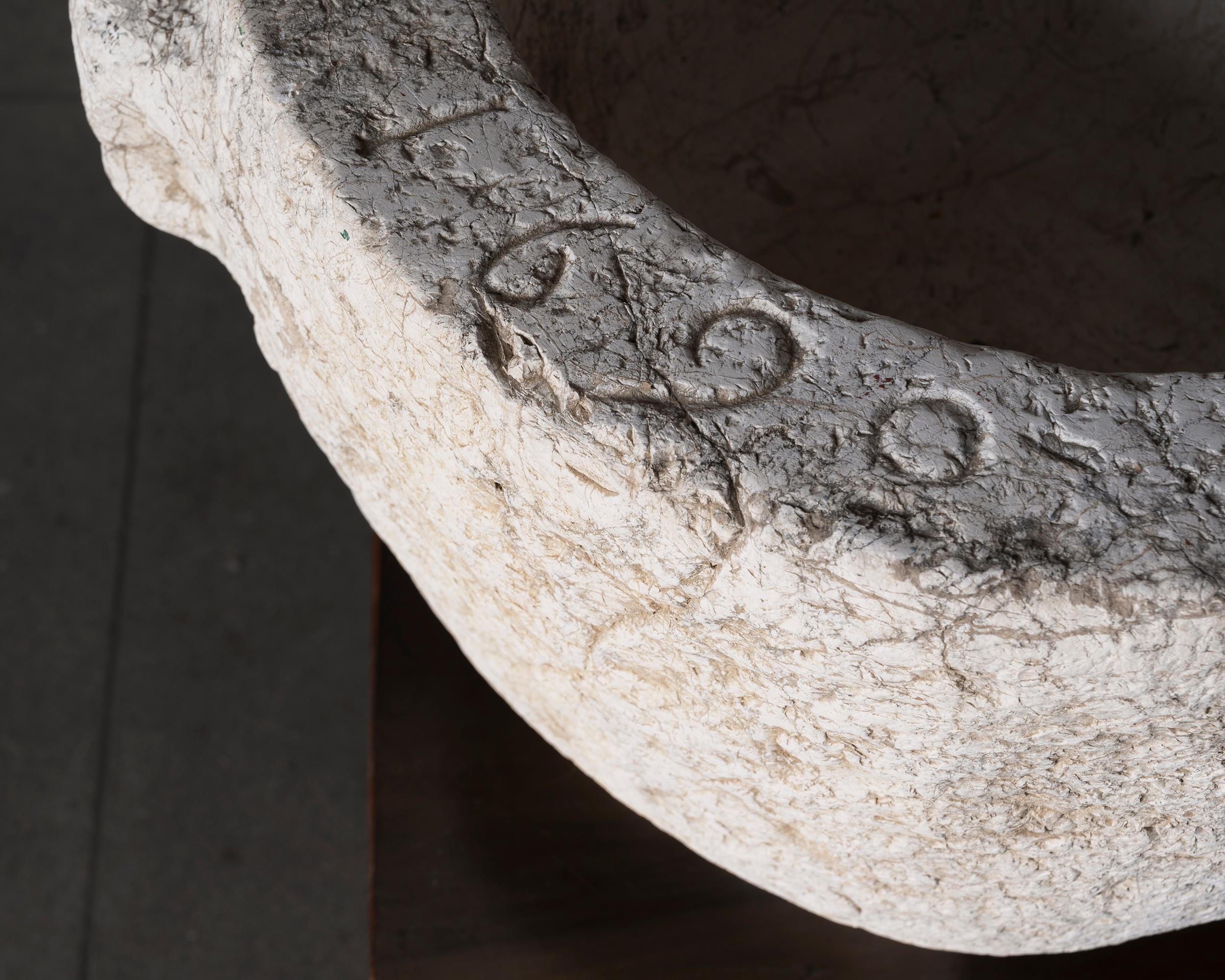 Hand-Crafted Unusually Large 17th Century Marble Mortar For Sale
