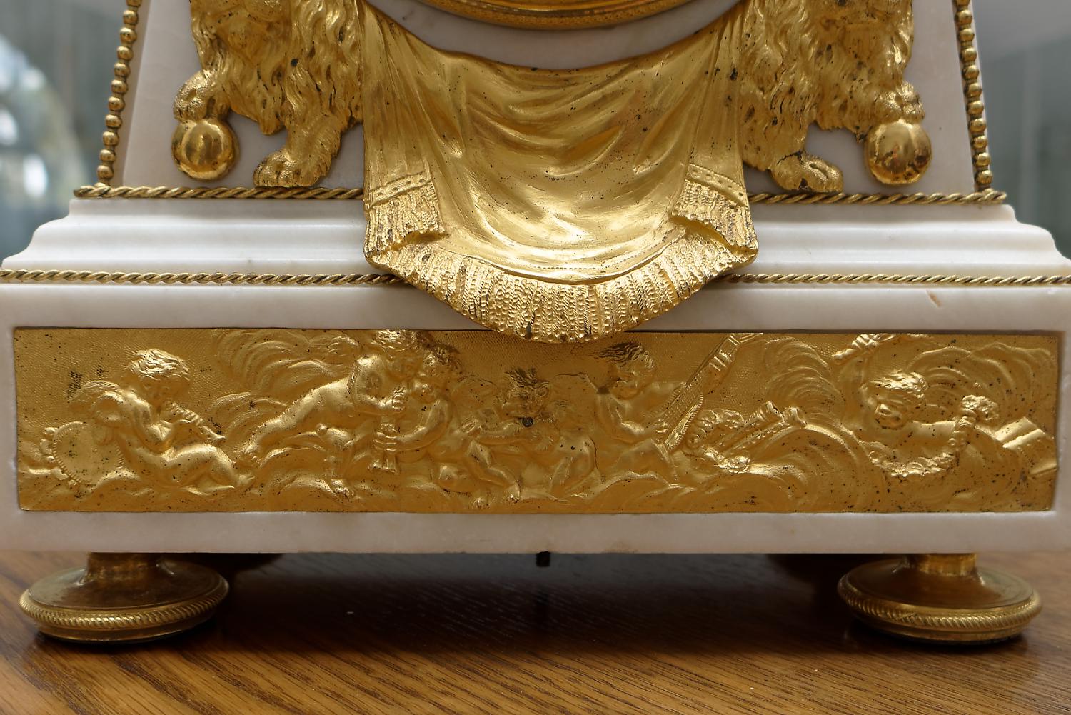 French Unusually Large 18th Century Louis XVI Ormolu and Marble Obelisk Mantel Clock For Sale