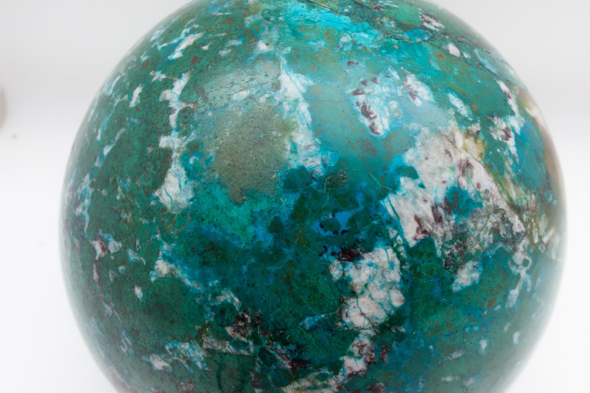 Unusually Large Chrysocolla Sphere Specimen In Excellent Condition In New York, NY