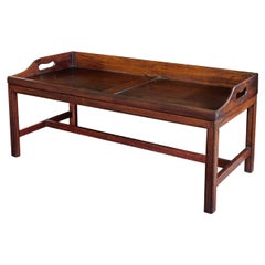 Antique Unusually Large English Oak Butler's Tray Now Mounted as a Coffee Table