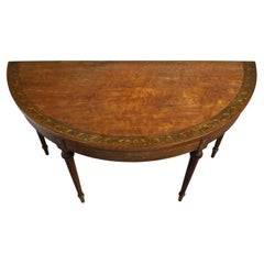 Unusually Large George III Satinwood Card Table