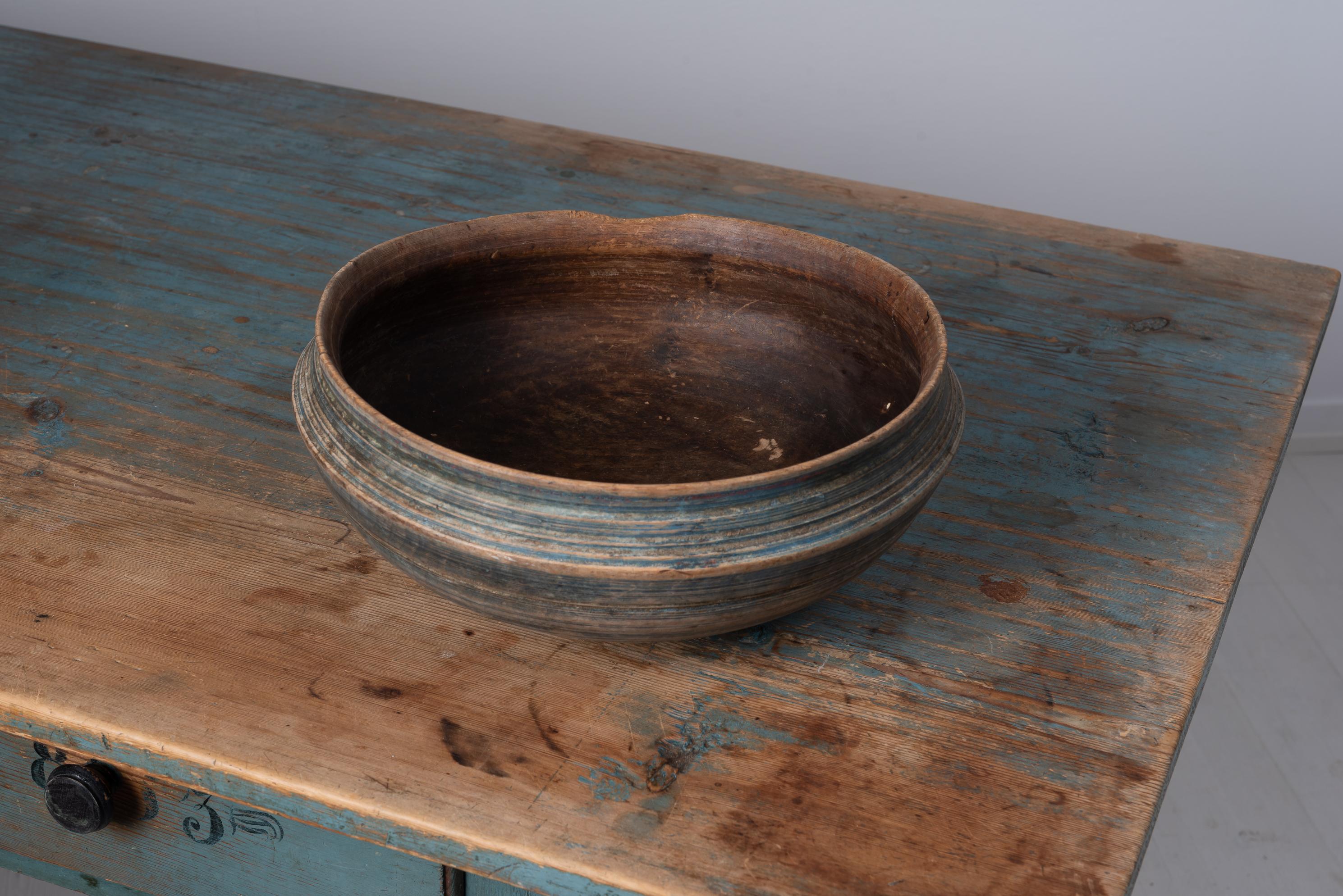 Hand-Crafted Unusually Shaped Swedish Wooden Bowl from circa 1800