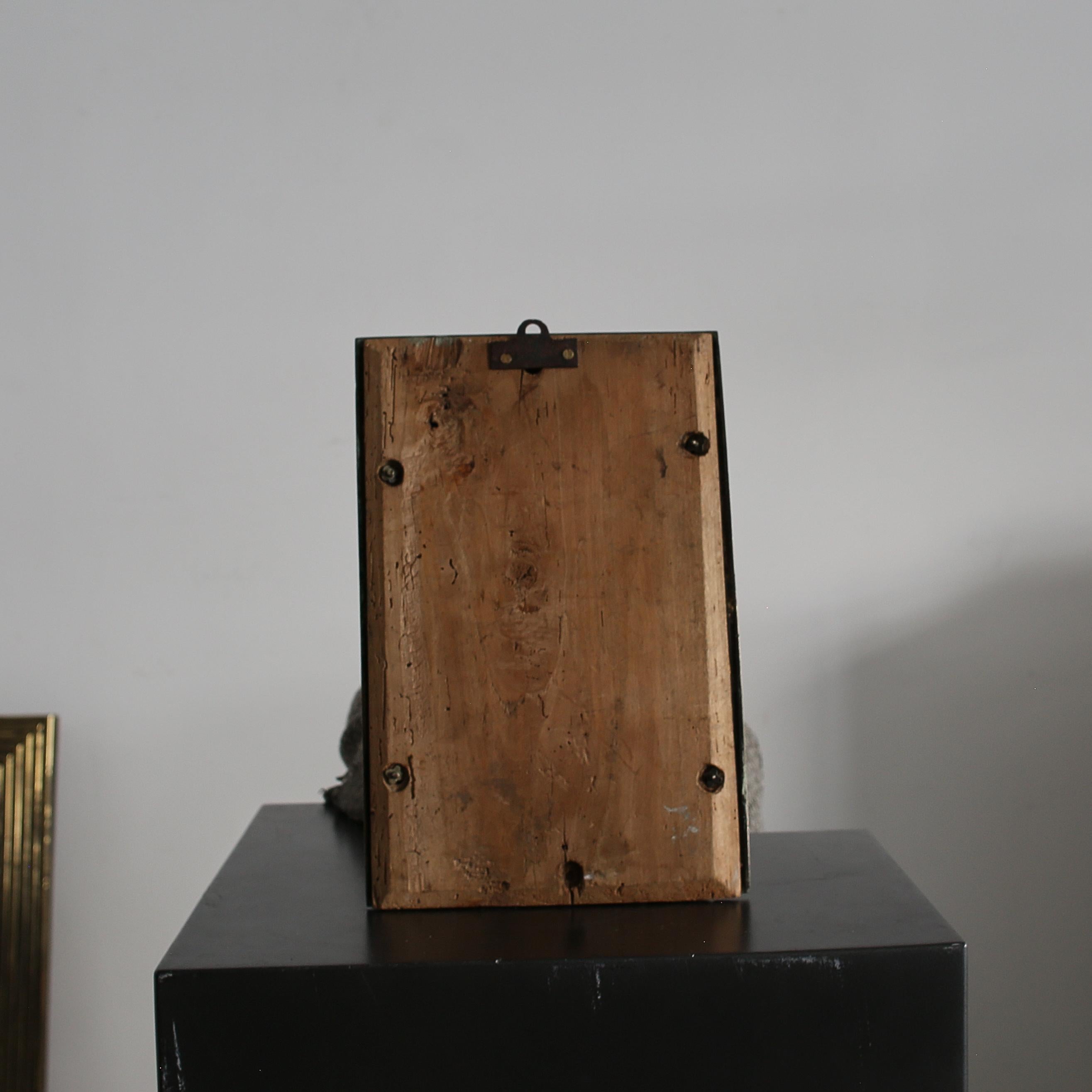 Unusually Small 19Th C. French Brass Bistro Mirror 2