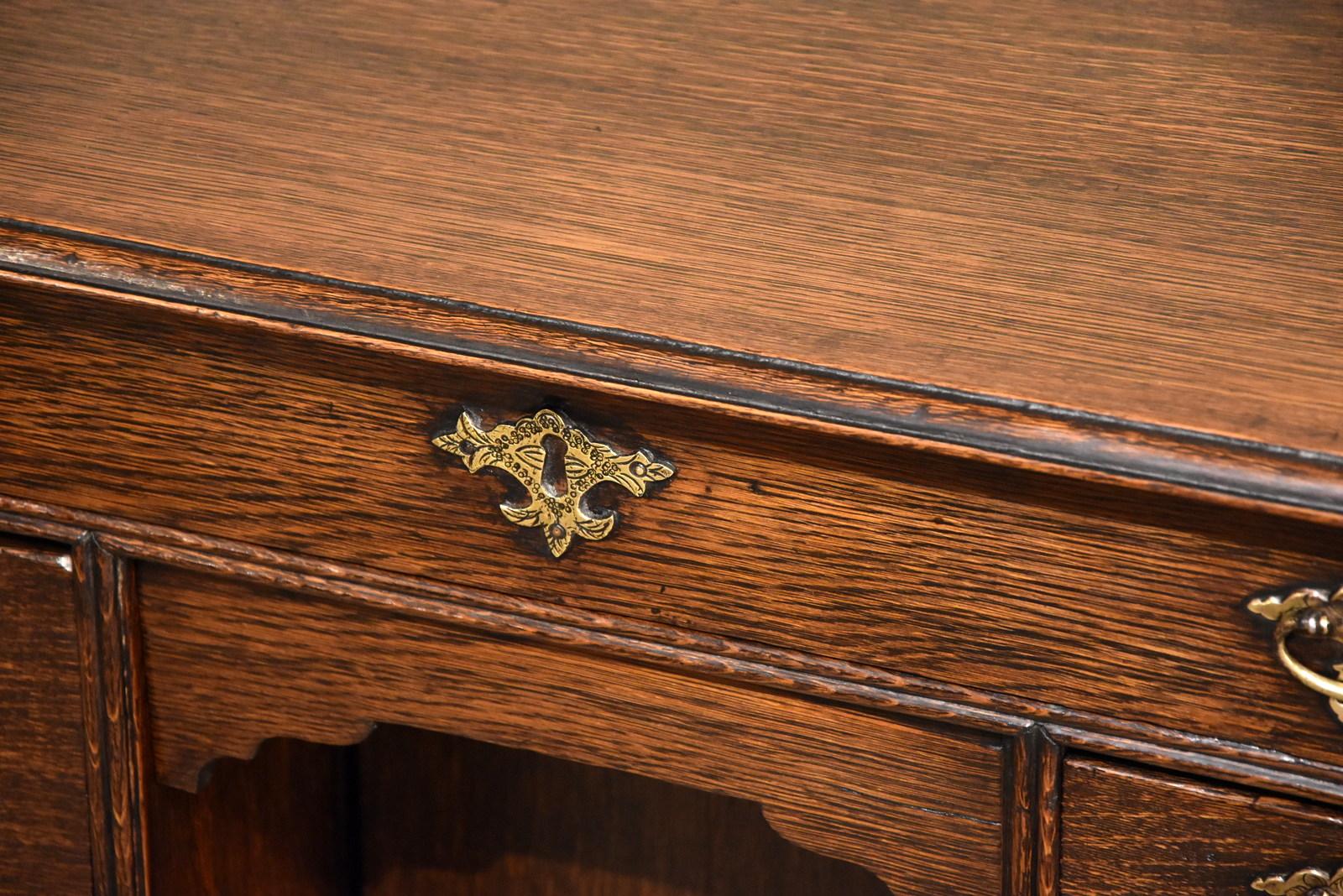 18th Century and Earlier Unusually Small George I Oak Kneehole Desk