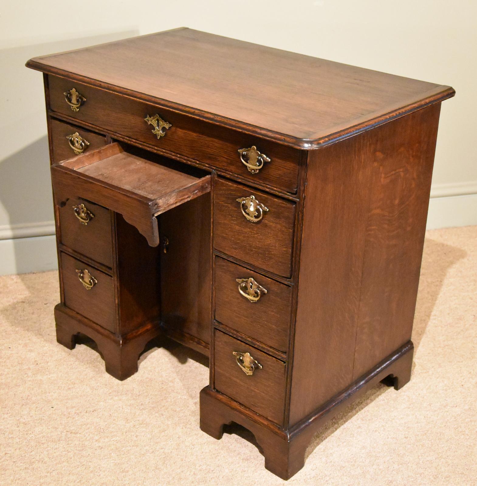 Unusually Small George I Oak Kneehole Desk 1