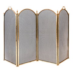 Antique Unusually Tall Heavy Fire Screen
