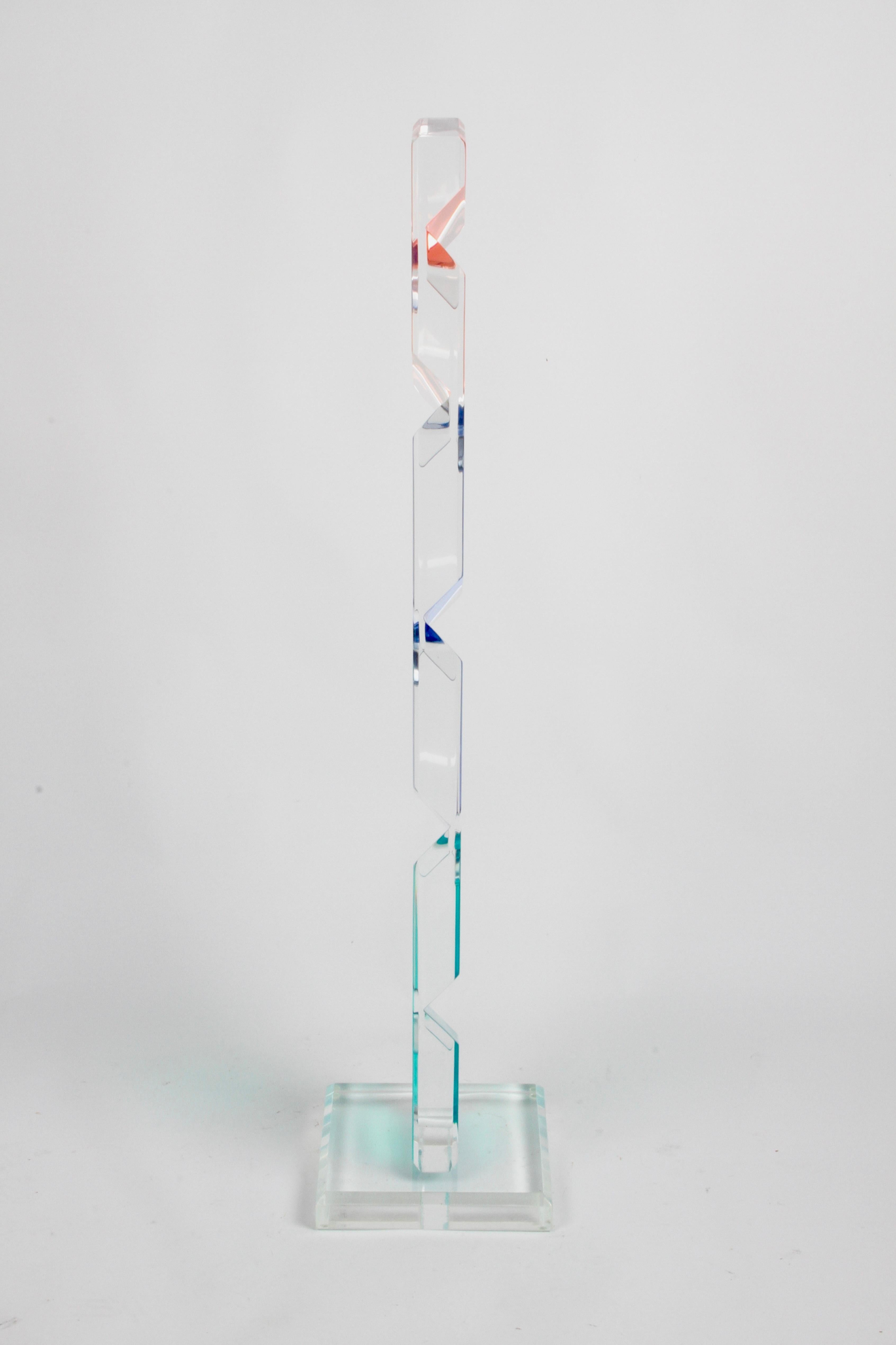 Unusually Tall Shlomi Haziza Signed Op-Art Colored Lucite TOTEM Form Sculpture 2