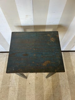 Unusually tall(32.25") Early 19th century southern table in original blue paint