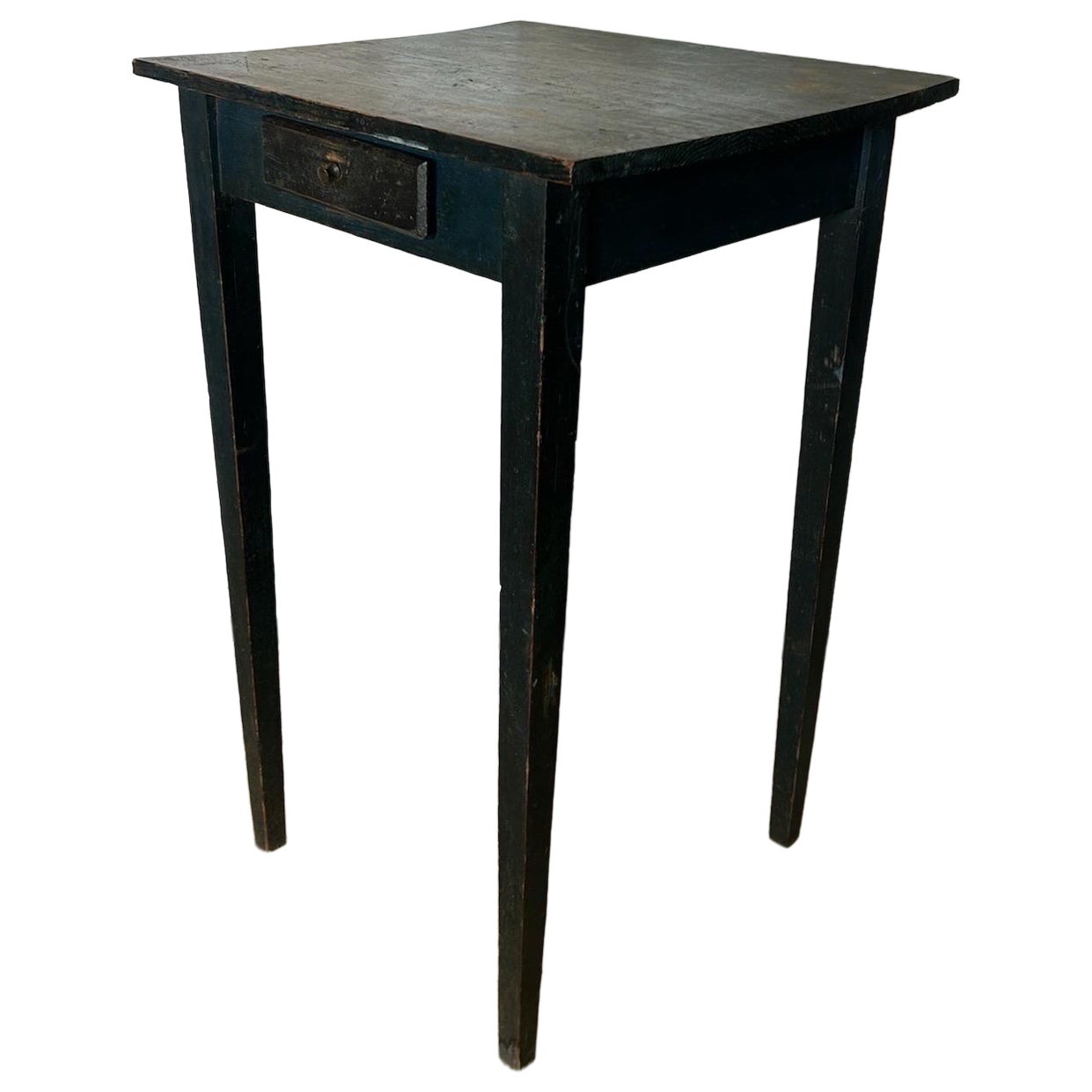 Unusually tall(32.25") Early 19th century southern table in original blue paint For Sale