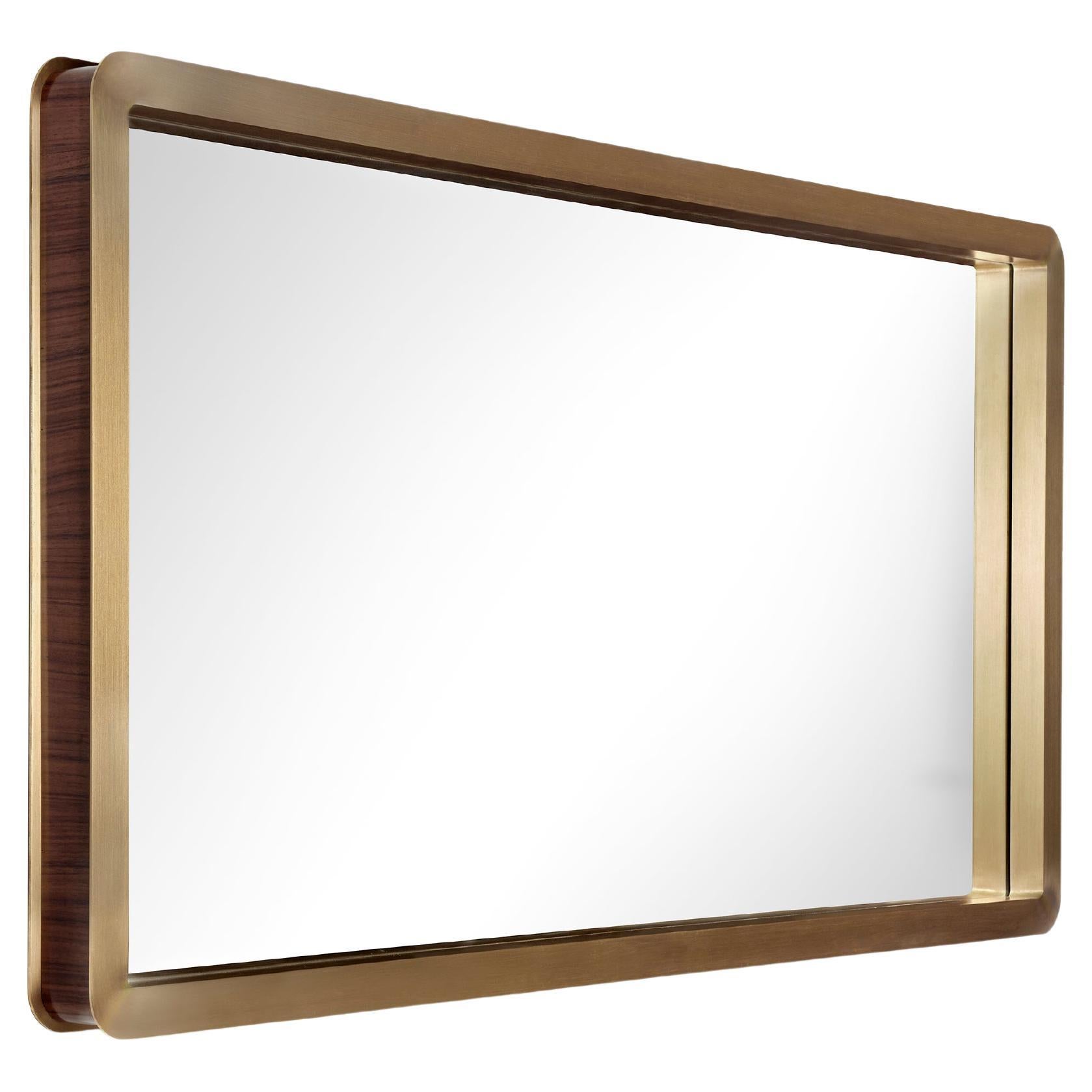 Specchio Unveil, noce e ottone bronzato, InsidherLand di Joana Santos Barbosa