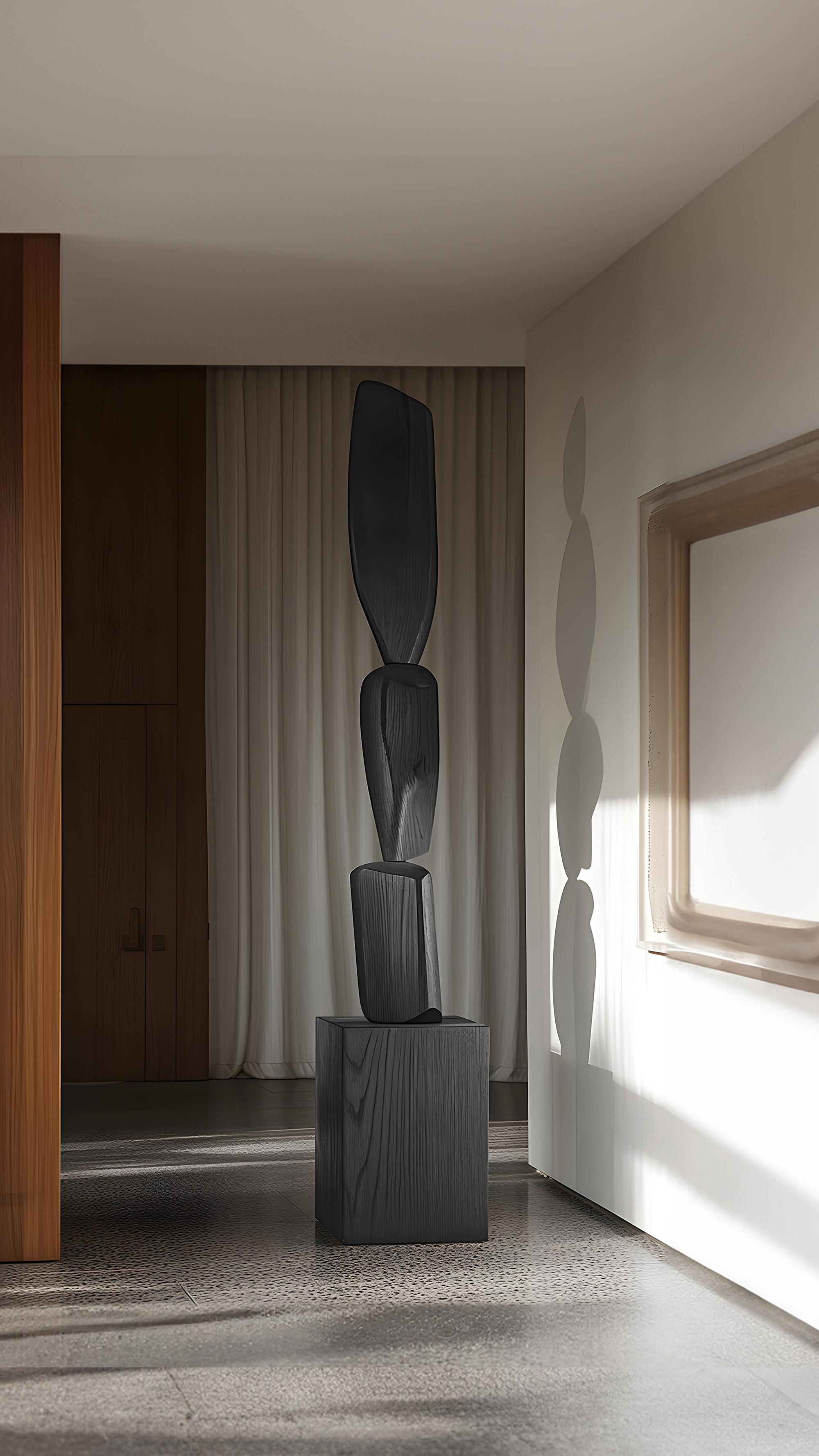 Mexican Unveiling Modern Elegance, Dark Black Solid Wood, Still Stand No89 by NONO For Sale