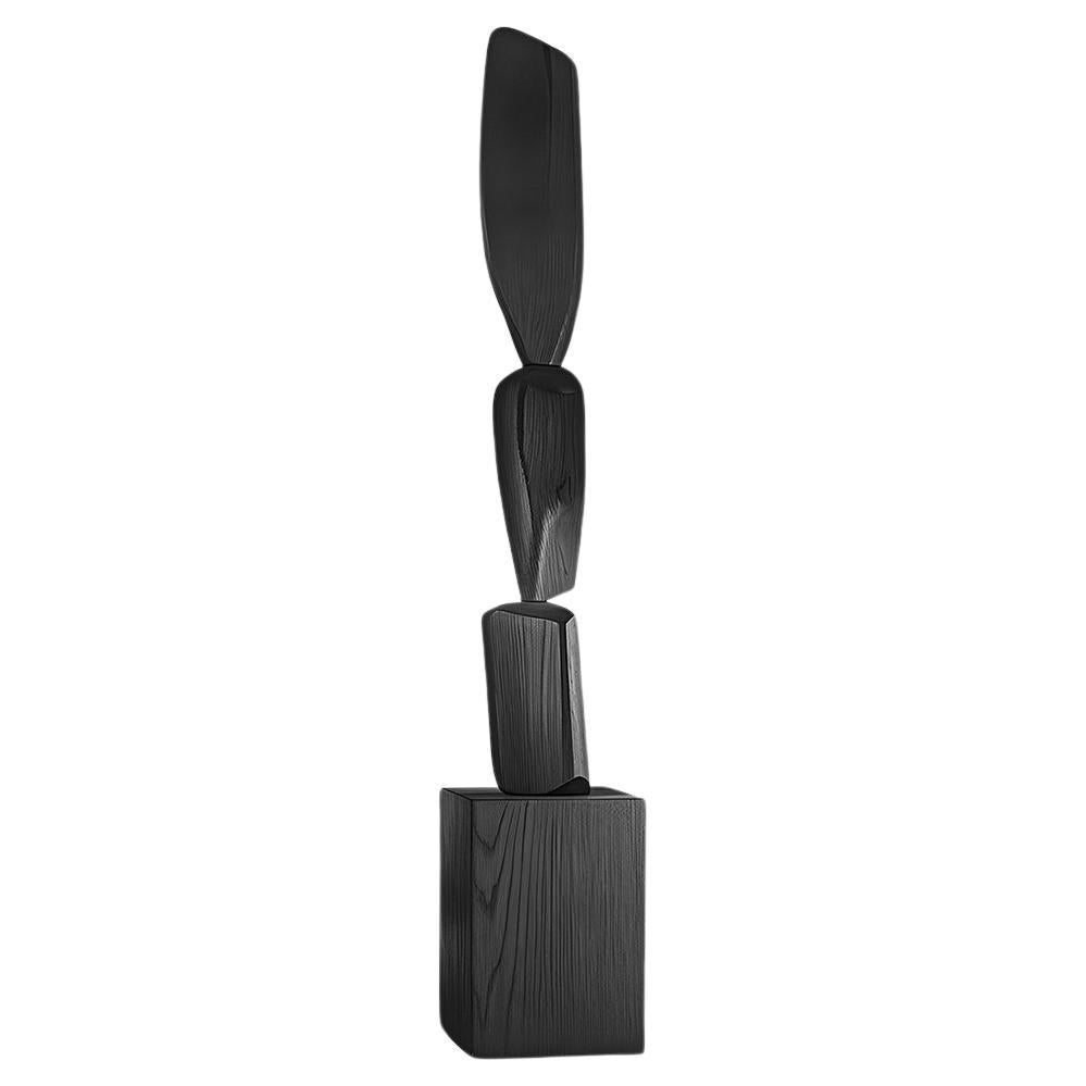 Unveiling Modern Elegance, Dark Black Solid Wood, Still Stand No89 by NONO For Sale