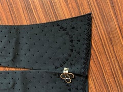 Unworn 1960s Black Beaded Mid Length Gloves from Gimbels Department Store