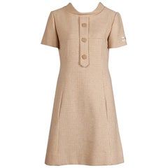 Vestido vintage de Charles Cooper de los años 60, sin estrenar, 100 % cachemira, con estampado de pata de gallo y corte recto