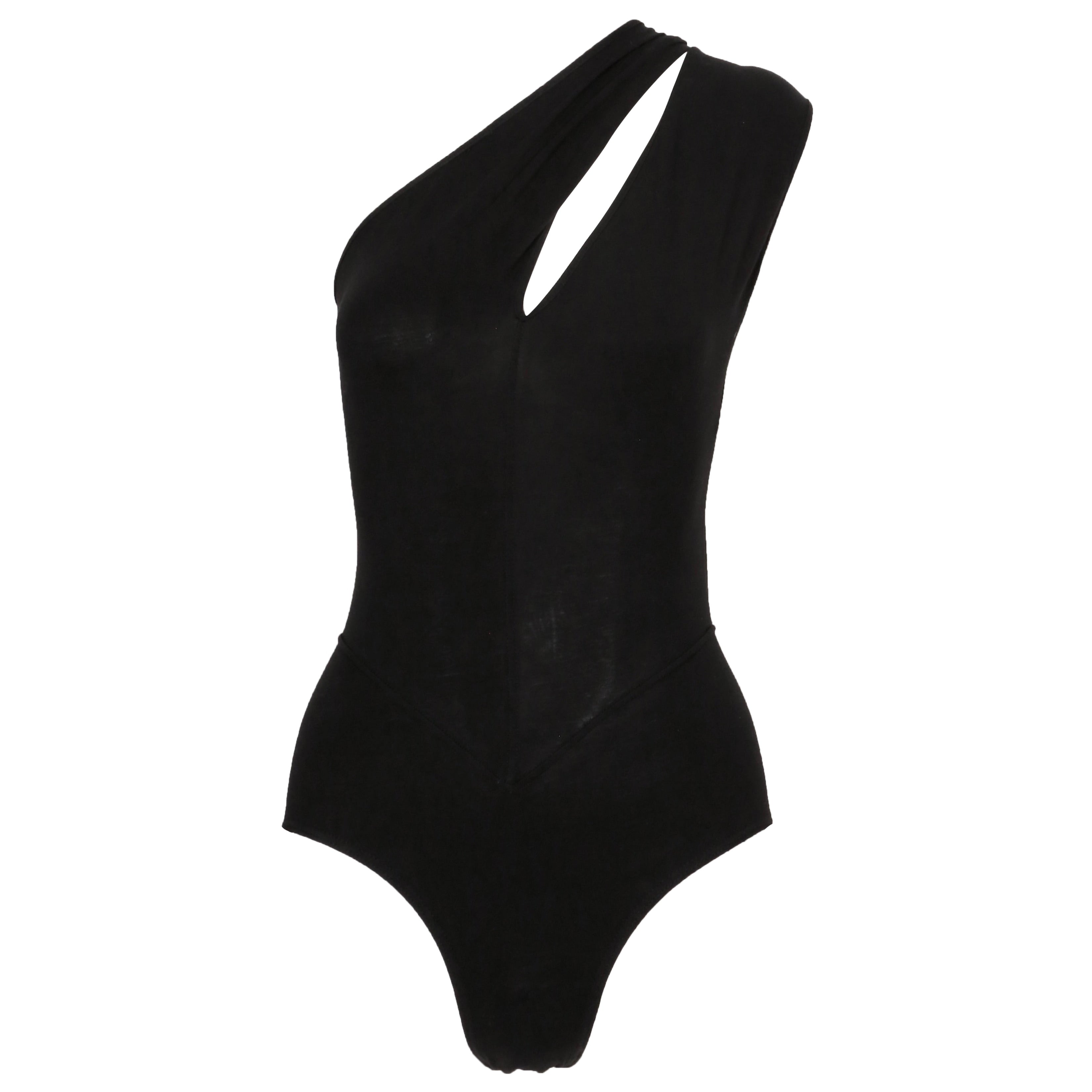 Ungetragener schwarzer RUNWAY-Body aus Baumwolle von AZZEDINE ALAIA aus dem Jahr 1989