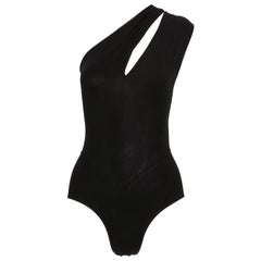 Body « RUNWAY » en coton noir AZZEDINE ALAIA de 1989, jamais porté